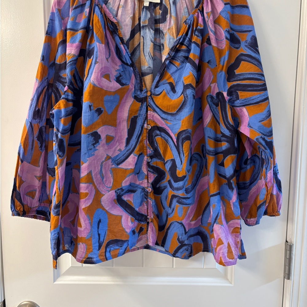 Cleobella Multicolor Abstract Blouse - Picture 2 of 4